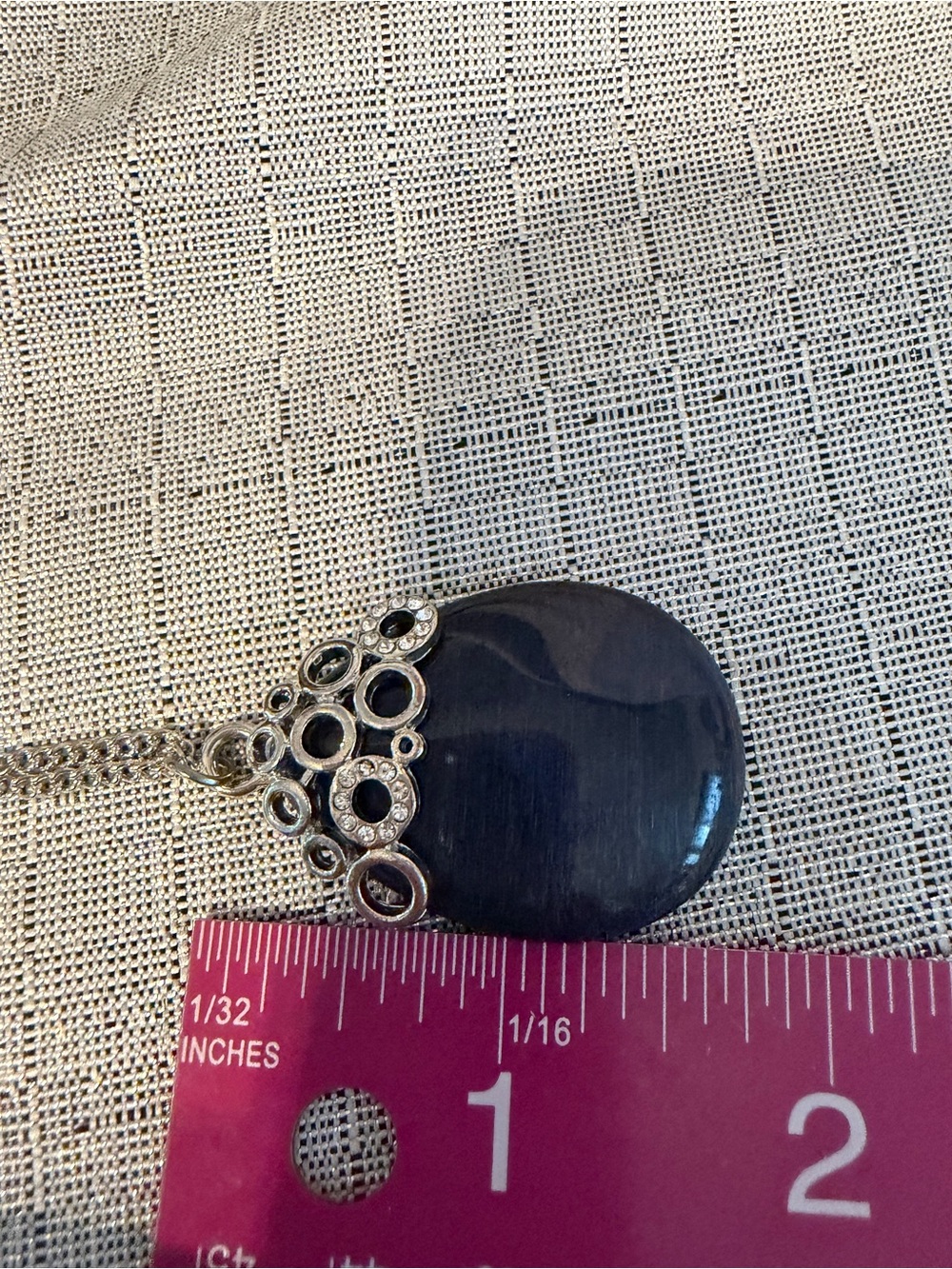 Silver-tone Long Chain Pendant Necklace - Picture 4 of 6